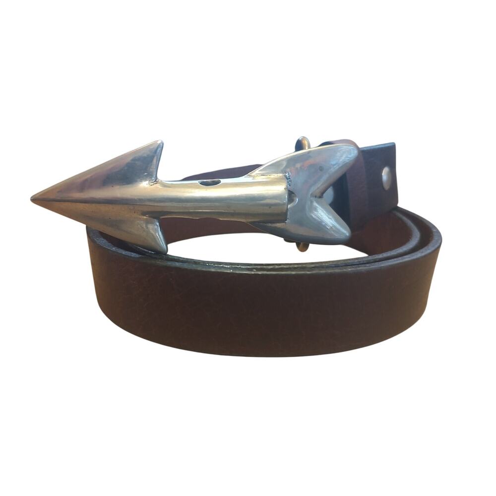 Swordfish leather belt  Size 34 ‎ Made in USA